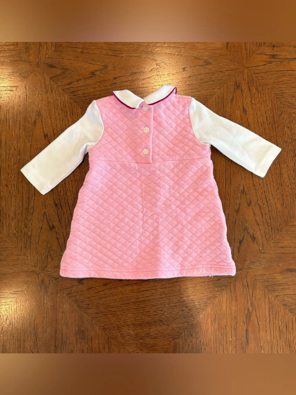 Vintage Carter's Pink and White Quilted Baby Dress